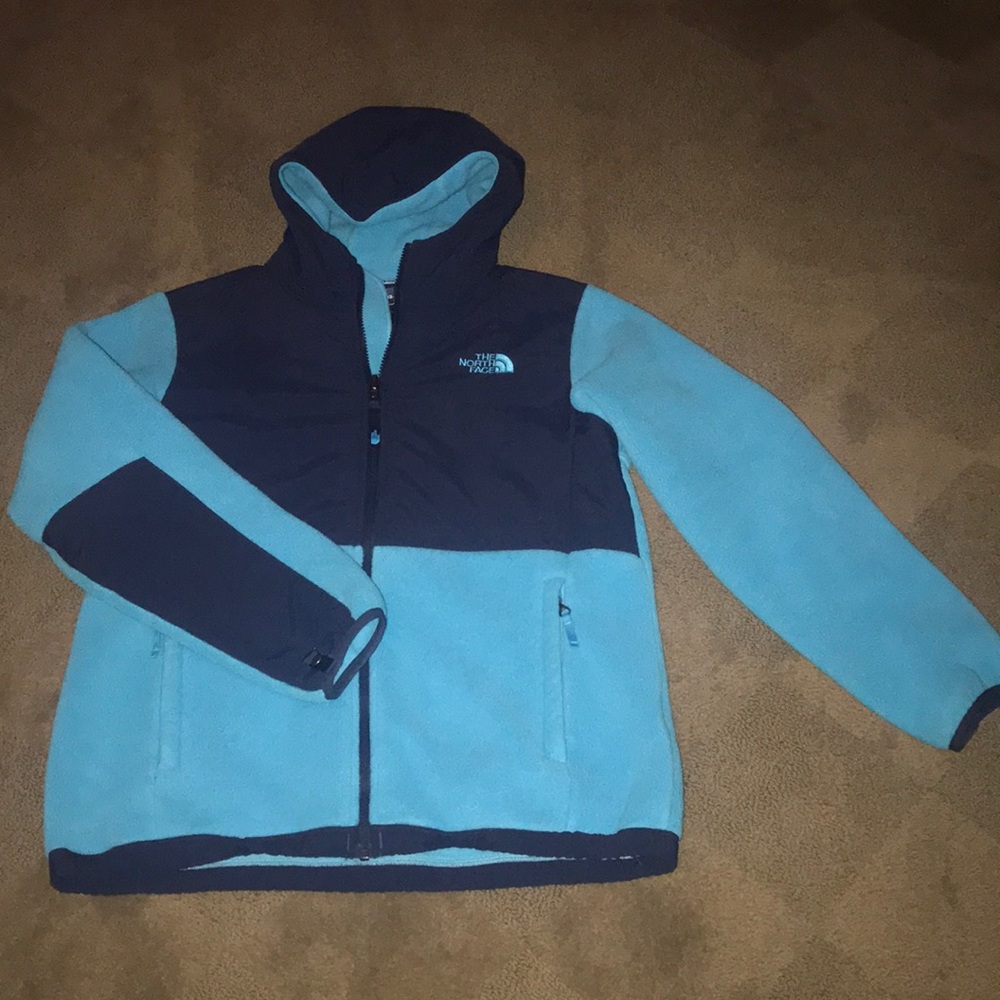 North Face fleece jacket with hood.